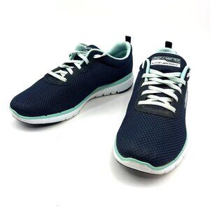 SKECHERS Womens Blue Lite Weight Air-Cooled Memory Foam Walkiing Shoes US sz 9.5